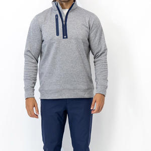 Pulls à col roulé pour hommes avec logo brodé personnalisé, fabriqués en usine, à manches longues, demi-zip, décontractés, sweat-shirt à capuche unisexe - Product Image 4