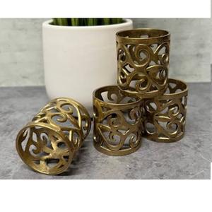 Anneau de serviette en métal artisanal élégant avec finition cuivre pour la décoration de table à la maison et à l'hôtel, service de dîner, tendance actuelle - Product Image 3