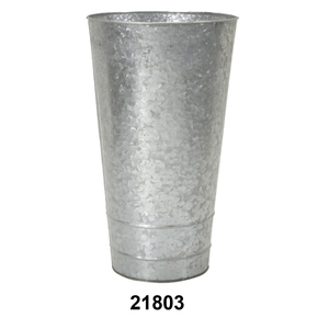 Jardinière antique galvanisée pour la décoration intérieure et extérieure du jardin, avec une finition métallique durable et un design rustique élégant - Product Image 1