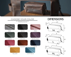 Neceser para hombre, Kit Dopp de cuero, maquillaje de viaje, bolsa de lavado para afeitar, regalo de aniversario - Product Image 5