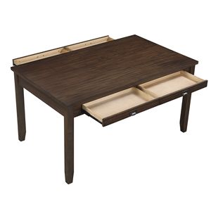 Set da Pranzo 5 Pezzi Finitura Ciliegio Scuro, Mobili in Legno con Cassetti Funzionali, 4 Sedie Laterali, Tavolo con Rivestimento in Ciniglia, Elegante Set da Pranzo - Product Image 6