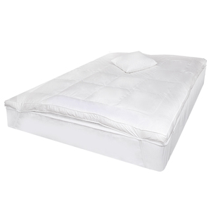 Surmatelas matelassé blanc uni en microfibre rafraîchissante 400TC, pliable, lavable, toutes saisons, usage domestique, hauteur 3-4 pouces - Product Image 6
