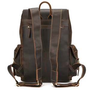 Luxury Waterproof Leather Laptop Bag Anti-Theft Vintage Travel Rucksack Genuine Leather Multi-Pocket LBP-0434 - Product Image 3