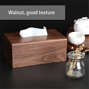 Wooden <b>Tissue</b> Box Household <b>Black</b> Walnut <b>Paper</b> Office Storage Carton Wholesale - Product Image 3