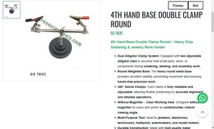 Support de soudure robuste à double pince de 4e main pour outils de bijouterie | Numéro d'article GS-782C - Product Image 3