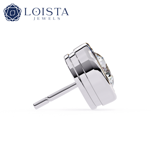 LOISTA ต่างหูเพชรทองคำขาวทรงกลมเจียระไนแบบบริลเลียนท์สี D ธรรมชาติ ได้รับการรับรองจาก GIA สไตล์คลาสสิกสำหรับทุกเพศ - Product Image 4