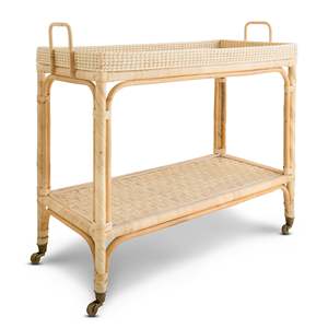 Bar <b>serving</b> cart eco-friendly rattan drinks <b>trolley</b> drink display carts handcrafted food <b>trolleys</b> - Product Image 3