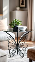 Table console contemporaine en métal noir, design goutte d'eau, plateau en marbre, mobilier moderne pour salon, base de pieds faite à la main, durable, facile à nettoyer