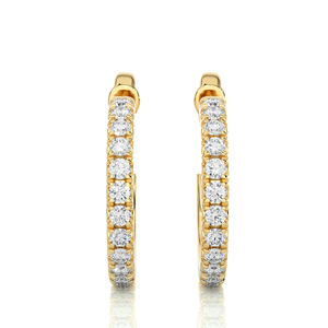 Cautivadores Pendientes de Aro con Diamantes Cultivados en Laboratorio, Chapados en Oro de 18 Quilates, Modernos, Certificados por IGI, Oro Amarillo que Ofrece un Brillo Radiante - Product Image 2