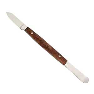 Instrumentos de Laboratorio Dental, Cuchillas Quirúrgicas Derechas de Acero Inoxidable de Alta Calidad, Aptas para Autoclave, con Empuñadura Ergonómica de Madera - Product Image 1