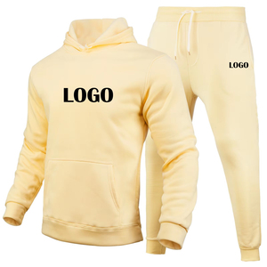 <b>White</b> Hooded Tracksuit Pullover <b>Jogger</b> Set Custom Logo Winter Streetwear Sweatshirt and Pants - Product Image 3
