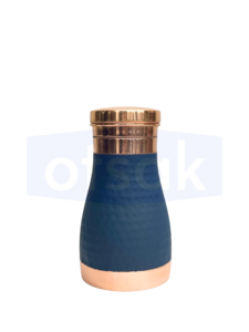 กระติกน้ำทองแดงสีน้ำเงิน OTSAK พรีเมียม รักษ์โลก ดีไซน์ทันสมัย ฝาปิดแบบตอกลาย  ขนาดพกพา สำหรับสำนักงานและบ้าน ความจุ 1000 มล. - Product Image 2