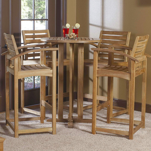 Outdoor Folding <b>Table</b> and Bar Chair with Teak Wooden Frame Soft material and cushion <b>for</b> <b>Garden</b> Furniture Set - Product Image 6