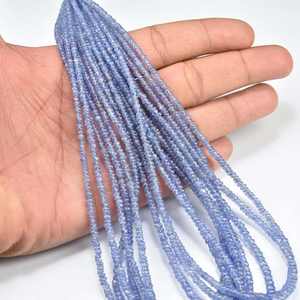 ลูกปัดแทนซาไนต์ธรรมชาติทรงรอนเดลล์เรียบ ขนาด 2.5-3.5 มม. ร้อยเป็นเส้น ลูกปัดหลวมสำหรับทำเครื่องประดับสร้อยคอ ขายส่ง - Product Image 4