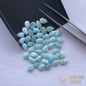Pierres précieuses naturelles Jaipuri bleues Larimar, taille poire, 2mm-3mm, pierres précieuses en vrac pour la fabrication de bijoux - Product Image 1