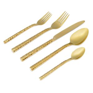 Juego de cubiertos de metal de lujo que incluye tenedor, cuchara y cuchillo para comidas diarias, regalo de boda, vajilla para restaurantes y hoteles. - Product Image 1