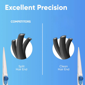 Ciseaux de coiffure professionnels MasterCraft pour barbiers, en acier japonais de qualité supérieure, ciseaux à effiler ergonomiques à lame décalée - Product Image 2
