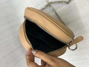 Petit sac à bandoulière en cuir véritable imperméable avec fermeture à glissière et doublure en coton pour femmes, sangle réglable - Product Image 5