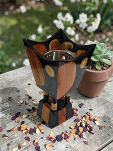 Hand-Made Wooden <b>Incense</b> <b>Burner</b> <b>Holder</b> Red And Natural Wood Design All-Season Use - Product Image 6