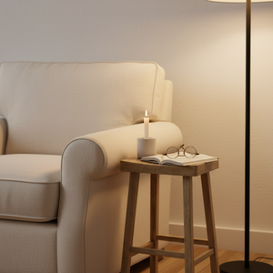 Tabouret de bar moderne en bois de caoutchouc rond - Tabouret haut pour la maison - Product Image 3