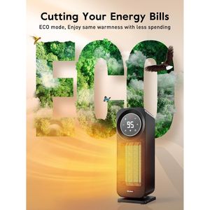 Stufa Elettrica 1500W a Riscaldamento Rapido con Pannello Touch, Luce Notturna Silenziosa, 5 Modalità e Telecomando per Uso Interno - Product Image 2