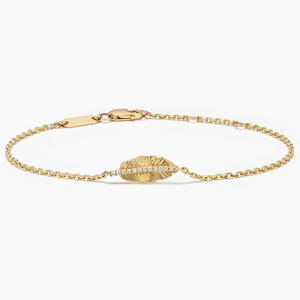 Pulsera de cadena con diseño de racimo de hojas de diamante de punta compartida - Product Image 2