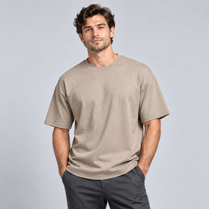 T-shirt basique pour homme 100% coton, manches courtes, col rond, coupe classique, imprimé devant, anti-plis, tricoté, décontracté - Product Image 2