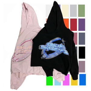 Sweat à capuche en strass de qualité supérieure, style streetwear oversize pour hommes et femmes, mode hip hop, sweat à capuche en strass de luxe - Product Image 1