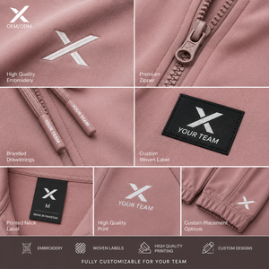 Conjunto Deportivo Rosa para Mujer X Sports City, Chaqueta con Cierre Completo y Pantalones Deportivos, Diseño Deportivo de Color Sólido, Material Transpirable, Ropa de Otoño - Product Image 6