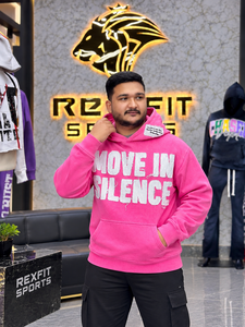Custom <b>Pink</b> Pullover <b>Hoodie</b> Men Applique Letter Graphic Streetwear Oversized Fleece Sweatshirt Kangaroo Pocket Heavyweight - Product Image 1