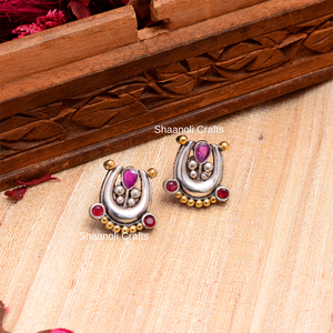 Nuevos Aretes de Plata con Diseño Tribal Antiguo Tradicional 2026, de Dos Tonos Oxidados, para Recuerdos de Fiesta de Bodas - Product Image 1