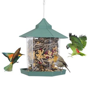 Mangiatoia per Uccelli Selvatici da Gazebo a 6 Porte di Grande Capacità, Resistente alle Intemperie, Stazione per Semi da Esterno per Giardino, Patio, Parco, Accessori per Uccelli - Product Image 6