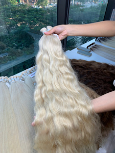 Extensiones de Cabello al Por Mayor, Cabello Natural Ondulado, Colores Rubio y Castaño Claro, Precio de Fábrica, Cabello Vietnamita 100%, Cutícula Completa Alineada - Product Image 4