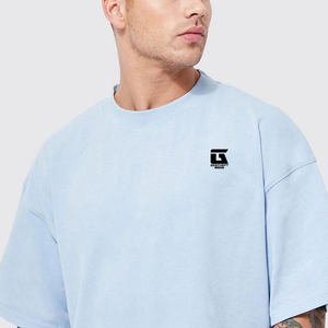 T-shirt personnalisé pour homme, surdimensionné, 100% coton jersey, non tissé, écologique, uni, décontracté, grande taille, coupe ample, logo personnalisé - Product Image 3