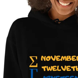 Sigma Gamma Rho January Hoodie <b>Black</b> Color Sorority Greek Letter Pullover Hooded <b>Sweatshirt</b> Custom Apparel Casual Fashion Street - Product Image 3