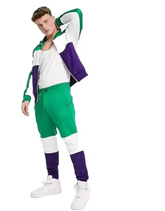 Ensemble pantalon et veste à capuche skinny imprimé délavé à l'acide pour homme, couleur unie, avec poches et fermeture éclair, style automne européen et américain - Product Image 6