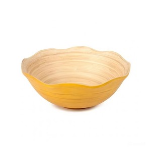 Bol à salade en bambou festonné à prix abordable pour la cuisine – Bols de service modernes personnalisés OEM/ODM fabriqués au Vietnam - Product Image 1