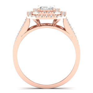 Anillo de compromiso REYES con halo de moissanita de 1.62 quilates con corte esmeralda en plata de ley 925 para mujer, joyería fina, precio al por mayor - Product Image 4
