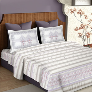 Sábanas de Algodón Puro de 210 Hilos con Diseño Lavanda, Sensación Premium, para Uso Residencial y Hotelero, Disponibles en Grandes Cantidades - Product Image 1