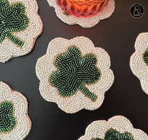 Custom Logo Large <b>Coasters</b> Classic Style Beaded Hick <b>Heat</b> Resistant Beaded <b>Coaster</b> Buy Direct From Supplier - Product Image 1