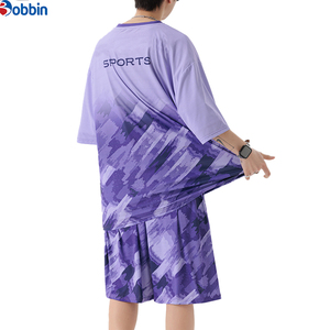 Conjunto de Camiseta de Manga Corta para Hombre, Informal, Elegante, de Verano, Tejido Transpirable, Corte Holgado, Conjunto Deportivo Informal Unisex - Product Image 5