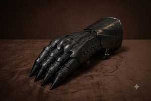 ถุงมือเหล็กสไตล์โบราณแบบอัศวิน ชุบนิกเกิลสีดำ ผลิตจากโลหะหล่อ - Product Image 2