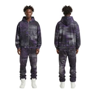 Galaxy Cosmos Nebula Reißverschluss-Trainingsanzüge für Herren Polyester-Fleece Sportliche Freizeitkleidung mit Bündchen am Saum Lauf-Trainingsanzüge - Product Image 3