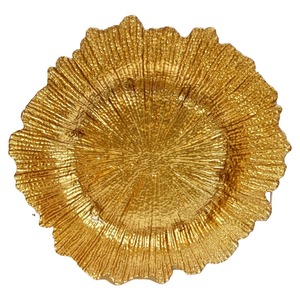Assiette de service en métal doré de luxe, forme florale, idéale pour recevoir les invités lors de fêtes et de rassemblements, fabriquée à la main en Inde - Product Image 5