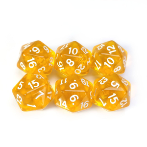 Acrylic Transparent Yellow <b>Polyhedral</b> <b>Dice</b> D20 Resin DND <b>Dice</b> for RPG Tabletop Game Game Accessories Board Game - Product Image 2