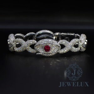 Bracelet Tennis Unisexe en Argent Plaqué Or avec Moissanite, Style Élégant et Haut de Gamme, Finition Brillante, Fermoir Sécurisé, Cadeau de Mariage - Product Image 3