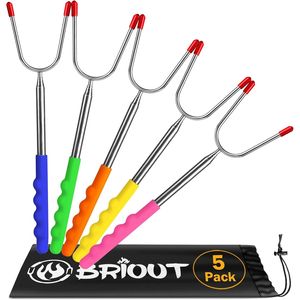 Spiedini Extra Lunghi da 45 Pollici in Acciaio Inossidabile per Arrostire Marshmallow, Utensile da Campeggio per Braciere, Spiedini per S'mores, Forchette per Hot Dog - Product Image 1