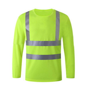 Wholesale Unisex Long Sleeve <b>Flame</b> Resistant Breathable Reflective Hi Visibility Workwear Cycling Green Safety <b>Shirts</b> Logo - Product Image 3