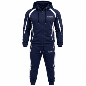 Ensemble de survêtement coupe-vent respirant personnalisé deux pièces avec veste zippée et pantalon en molleton pour homme – Collection Été 2026 - Product Image 5