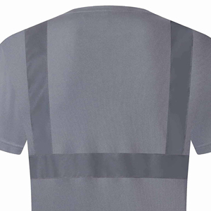 Camisa Casual de Seguridad para Hombre, Gris, con Estampado Reflectante, Manga Corta, Secado Rápido, Transpirable, 100% Poliéster, Tela Dobby, Cuello Alto - Product Image 4